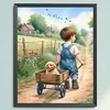 Boy Golden Retriever-11CT Stamped Cross Stitch 40*50cm/15.75*19.69in tapestrymarket