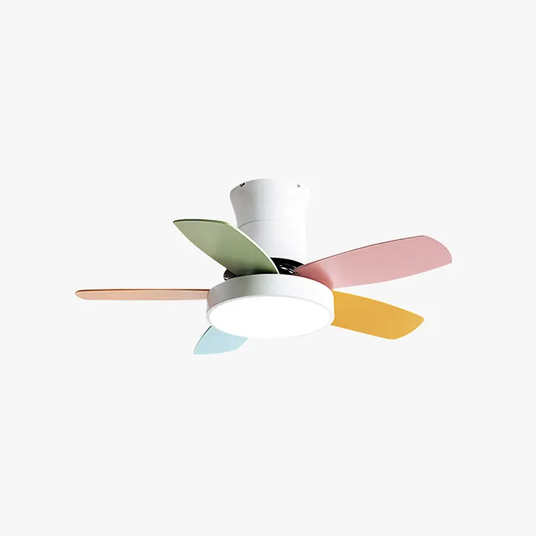 Morandi 5-Blade Colorful DC Ceiling Fan with Light, Low Profile, 42''