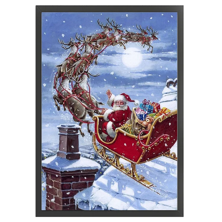 Joy Sunday Christmas Stocking Santa Claus 16CT Stamped Cross Stitch