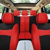 FH Group Car Seat Covers Full Set Cloth, Universal Fit combo, Automotive Covers, Low Back Front Airbag Compatible,Split Bench Rear Seat,Washable Cover for SUV,Sedan,Van Red