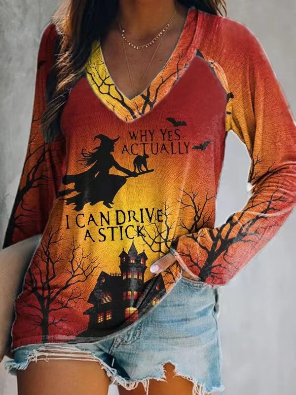 women's halloween print graphic t-shirt  LILYELF