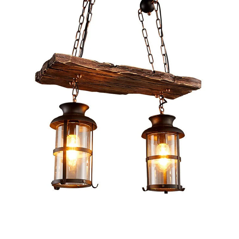 American Retro Chandelier Solid Wood Lamps