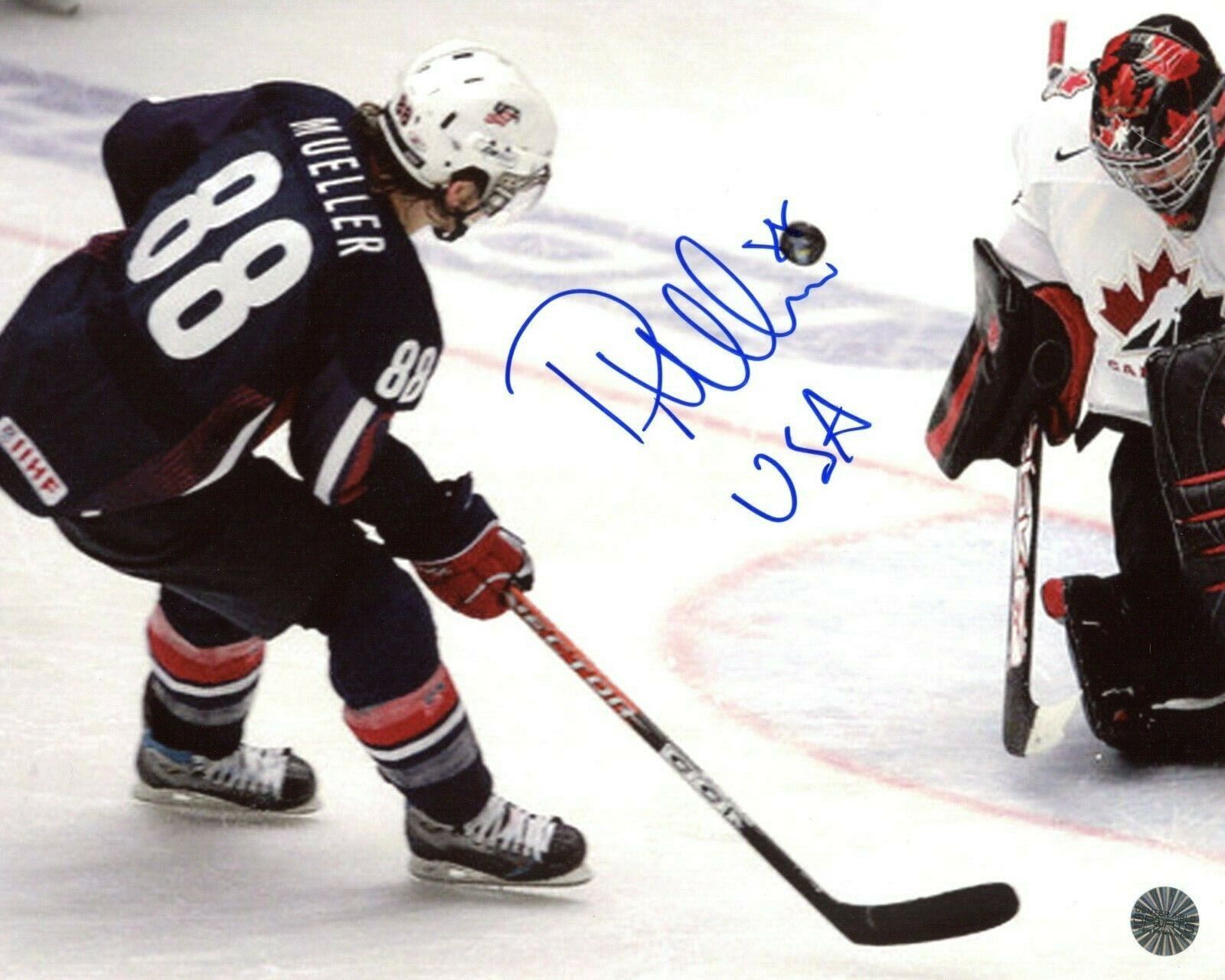 Peter Mueller Team USA WJC Everett Silvertips Autographed 8x10 Photo Poster painting CFS COA