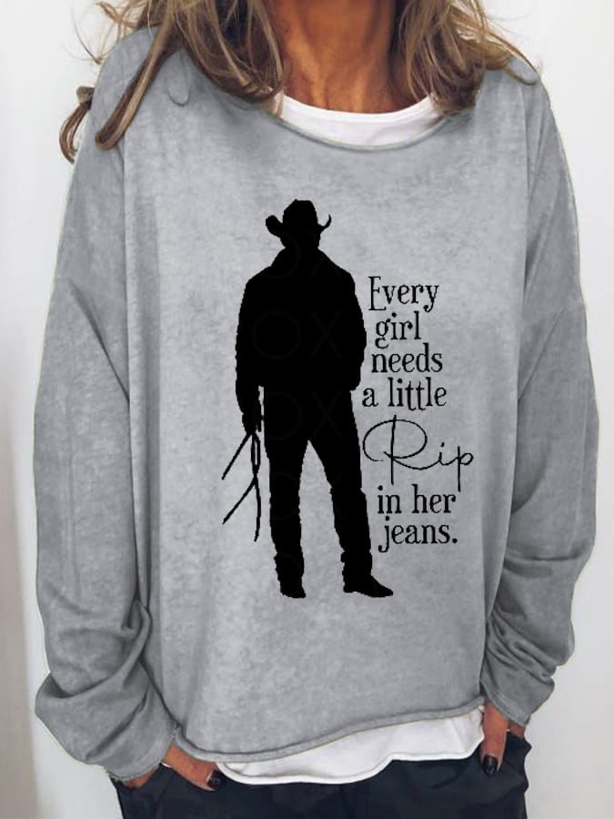 🔥Buy 2 Get 5% Off🔥Every Girl Needs a Little Rip Beth Dutton Printed Casual Sweatshirt