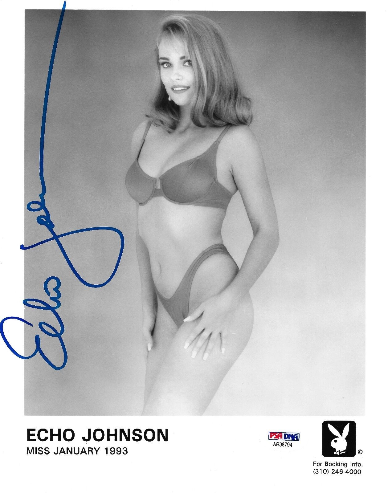 Echo Johnson Signed Playboy 8x10 Photo Poster painting PSA/DNA COA Official Playmate Headshot 1