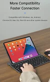 Bluetooth 5.1 Wireless Rechargeable Slim Keyboard With Sliding Stand Universal Noiseless Mini Portable Keyboard For iPad Tablet