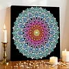Lotusperlen-Mandala DIY-Perlenmal-Kunstsets mit Rahmen f&uuml;r Erwachsene, Anf&auml;nger, Wohnwanddekoration, Perlengem&auml;lde, Bildkunst, Bastelarbeiten 25x25cm.