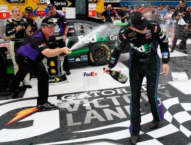 DENNY HAMLIN FedEx #11 Glossy NASCAR 8 x 10 Photo Poster painting Poster