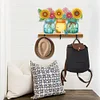 Diamond Painting Christmas Sunflower Vase Diamond Art Coat Hook