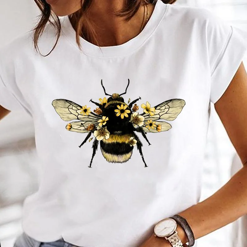 Women Dragonfly Sunflower Casual T shirt Girl Fashion Female Tops Print Mujer Camisetas Cartoon Ladies Graphic T-Shirt,Drop Ship