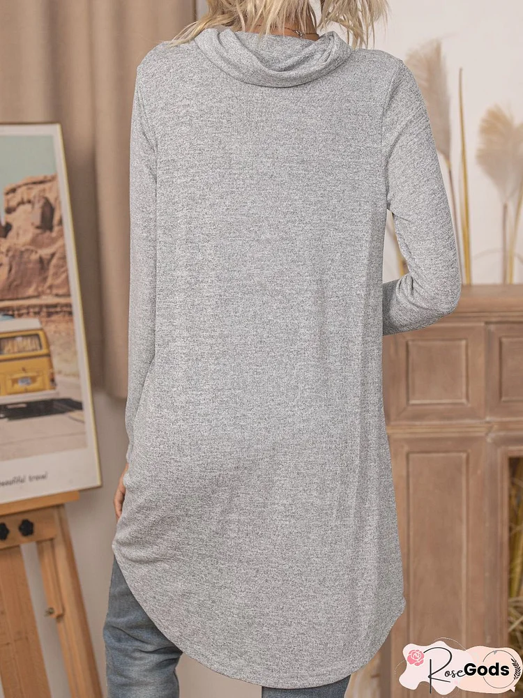 Gray Cotton Casual Top