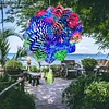  Mandala Hanging Wind Spinner 11.8 Inch Outdoor Wind Chime Art Garden Decor 3D Stainless Steel Metal Sculptures Kinetic Ornaments 
