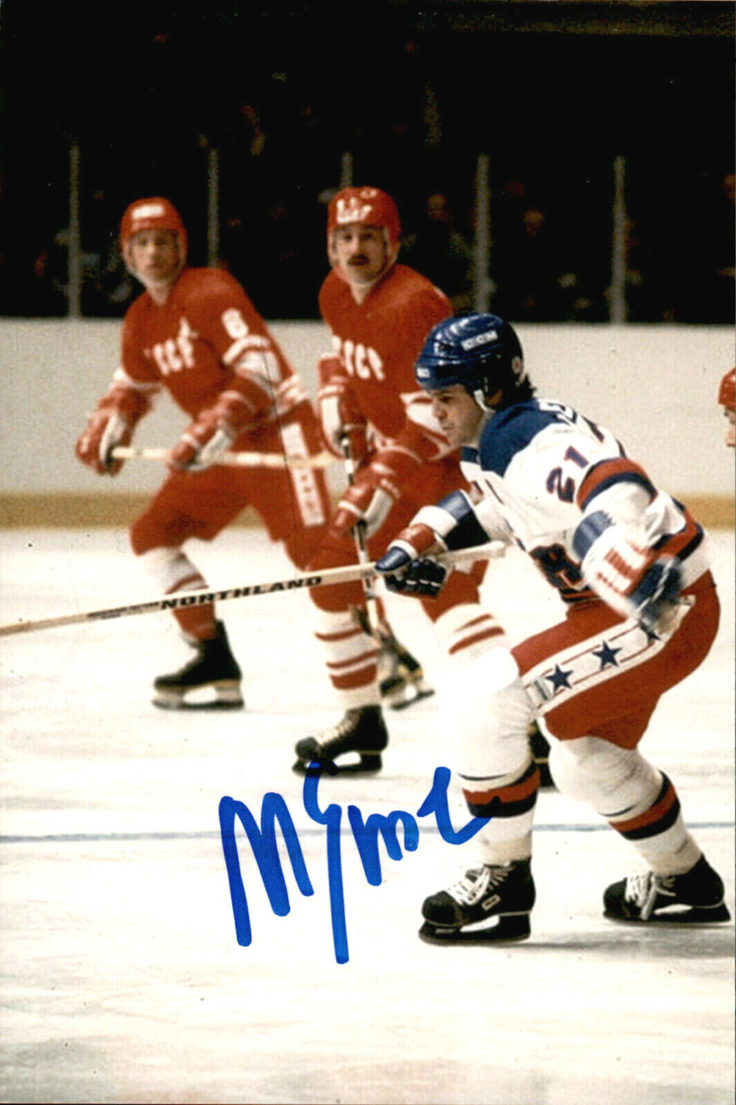 Mike Eruzione SIGNED autographed 4x6 Photo Poster painting 1980 TEAM USA MIRACLE ON ICE