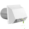 6/8 Inch Steel Hooded Wall Vent with Screen and Damper Wall Vent Cover Cap Exterior Air Exhaust for Kitchen HVAC Duct Dryer Vent