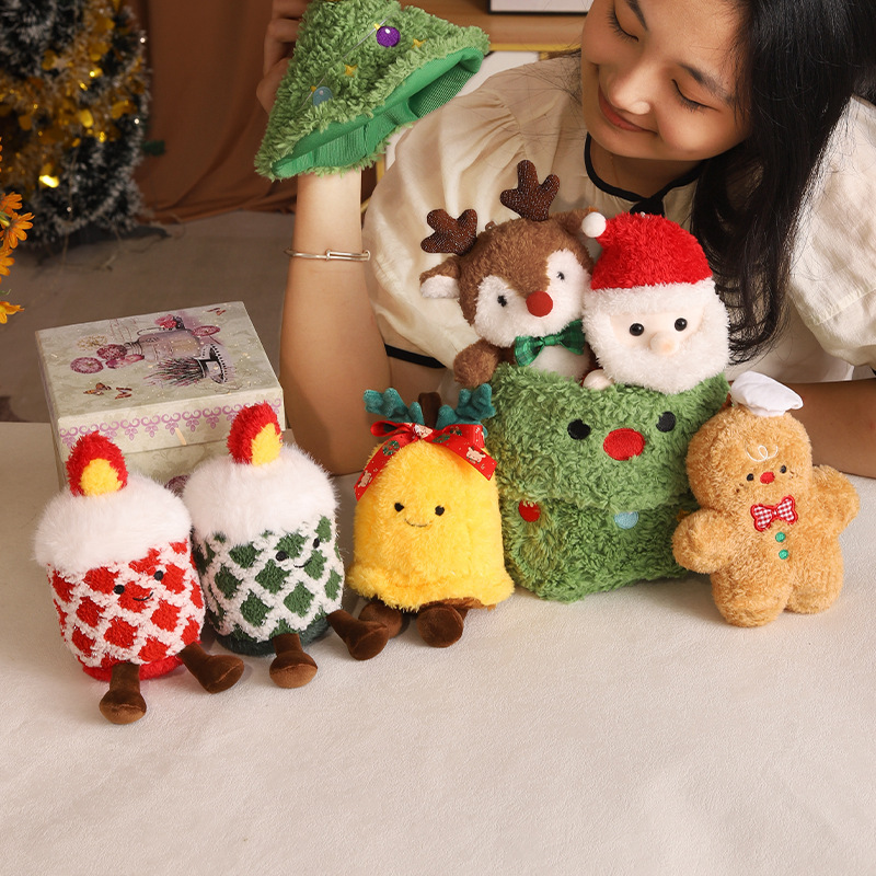 Cute Christmas dolls Christmas trees reindeer snowmen plush toys Christmas decorations doll ornaments-MERUMOTE