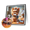 Papier toilette chiot - per&ccedil;age rond peinture diamant - 30*30cm