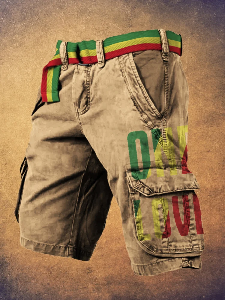 Comstylish One Love Reggae Art Print Men's Work Short