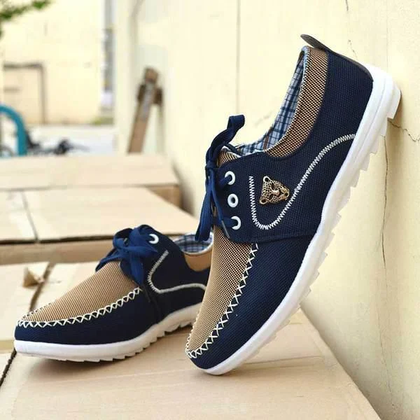 Men Leather Flats Lace-up Driving Formal Dress Casual Sneakers Shoes