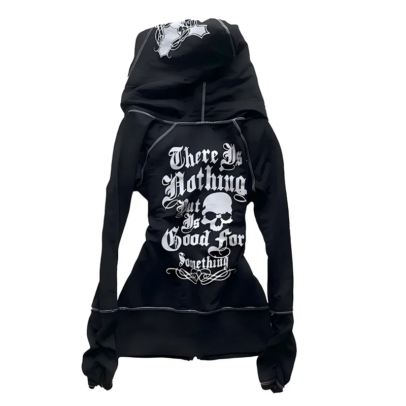 Athvotar Athvotar Street Trendy Hoodie Men And Women Double-Sided Wearing Leopard Coat Top Cross Gothic