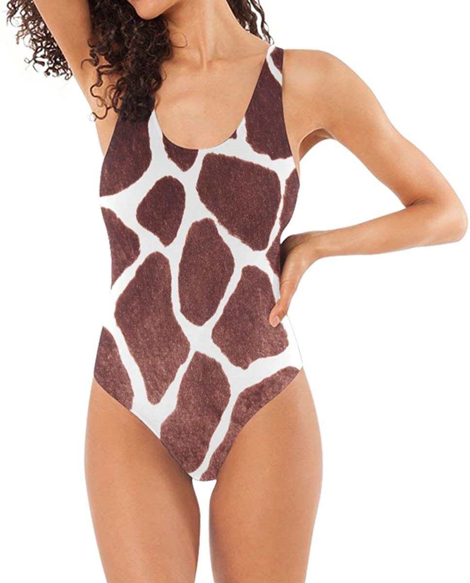 Funny Giraffe Animal Spots Print Sexy One Piece Swimsuits for Women's