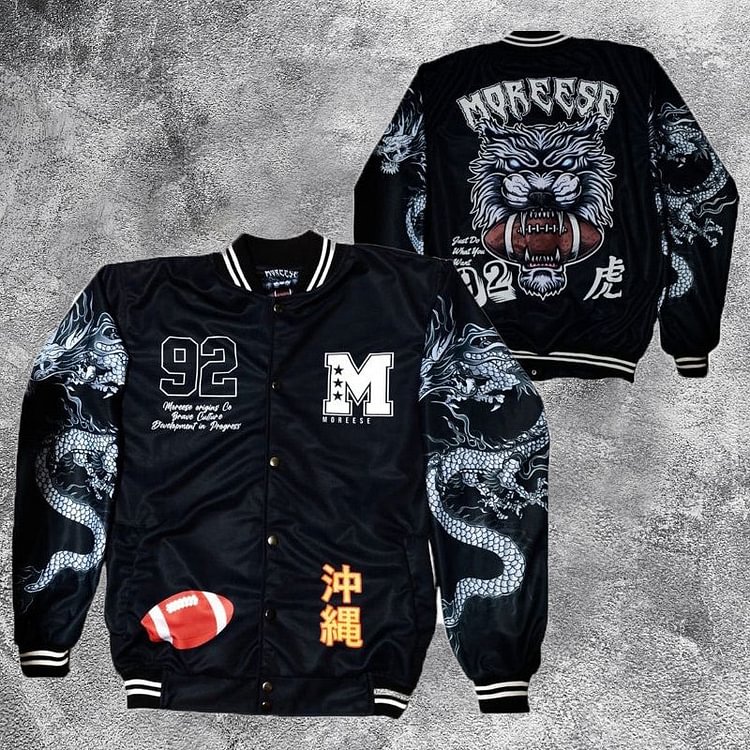 Streetwear brand dragon print track jacket