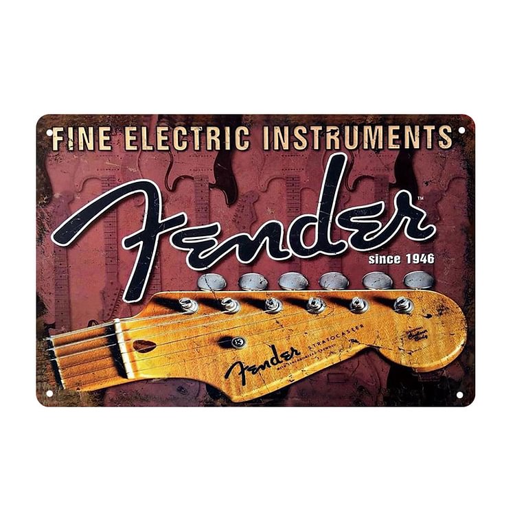Guitar Letters - Vintage Tin Signs/Wooden Signs - 7.9x11.8in & 11.8x15.7in