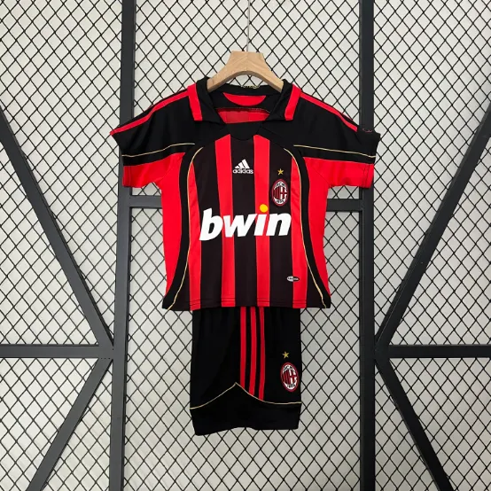 Retro 06/07 AC Milan Home Kids Kit Football Shirt Thai Quality