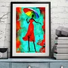 Red Dress Woman 30*40cm(canvas) full round drill diamond painting