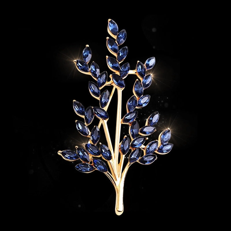 Korean Style New Crystal Wheat Ear Brooch Women's Fashion Corsage Pin Clothes Accessories Factory