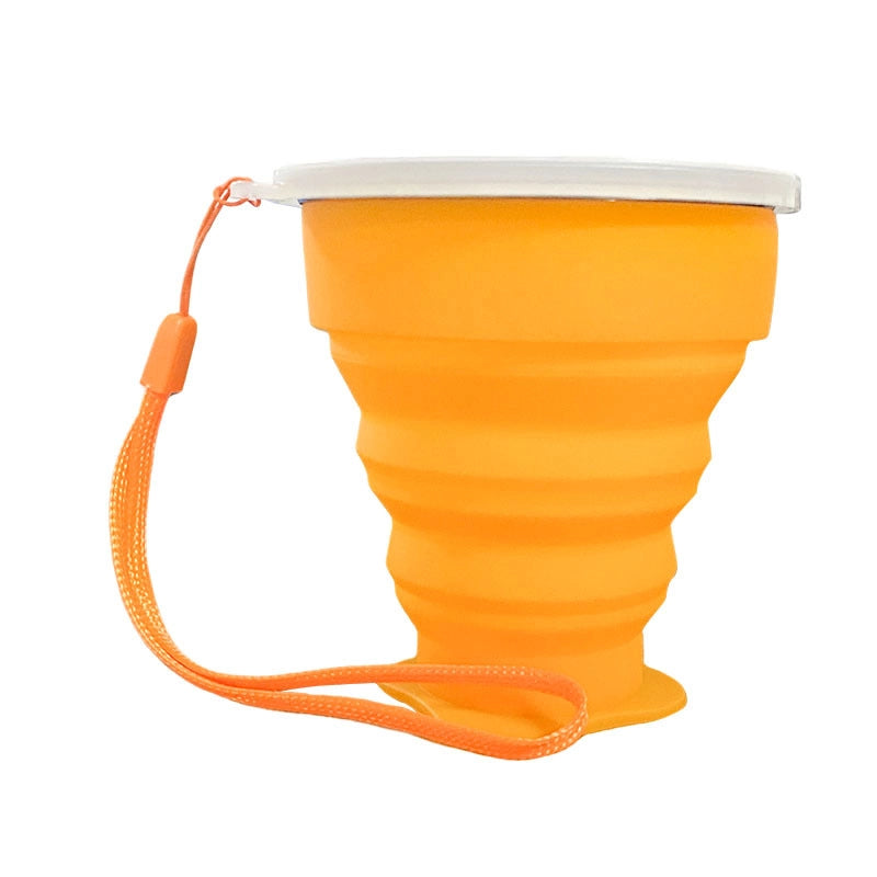 200ml Silicone Folding Cup For Business Trip Portable Carry-on Cup Food Grade Telescopic Cup Mouthwash Drinking Cup