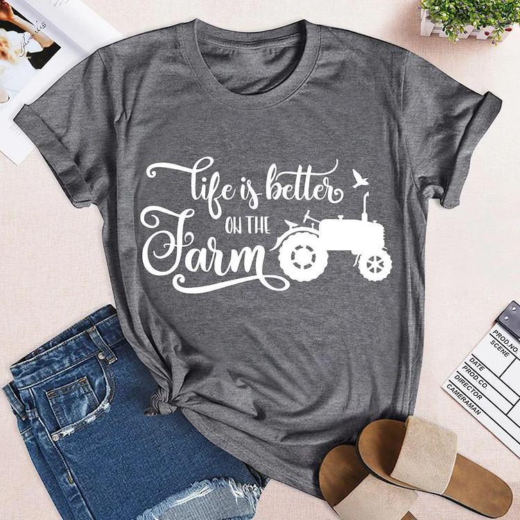 PSL - life is better on the farm village life T-shirt Tee -04259