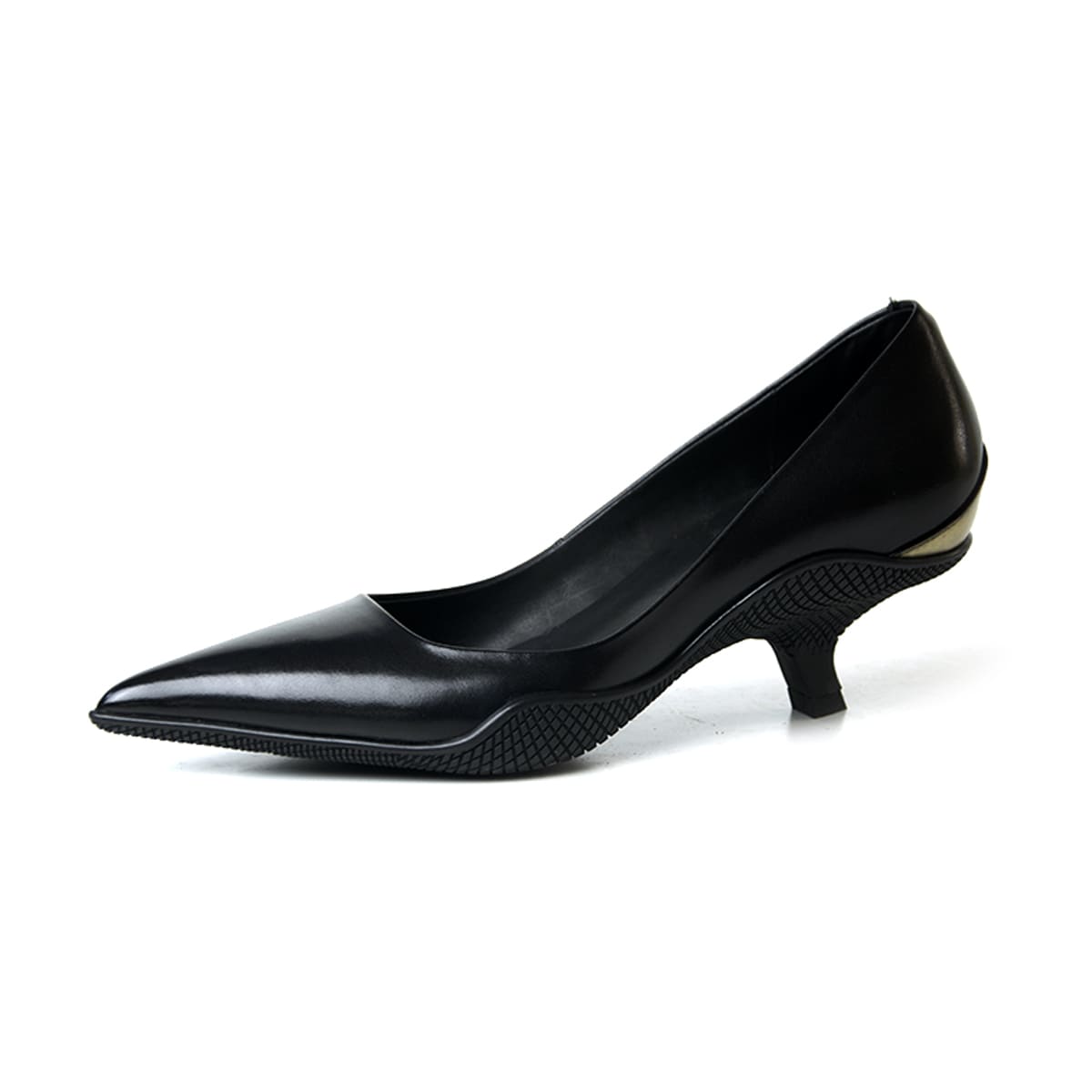 Comma Heels Pointed Toe Heels Two-Color Stitching Court Heels