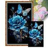 Blue Rose Butterfly-11CT Stamped Cross Stitch 40*65cm