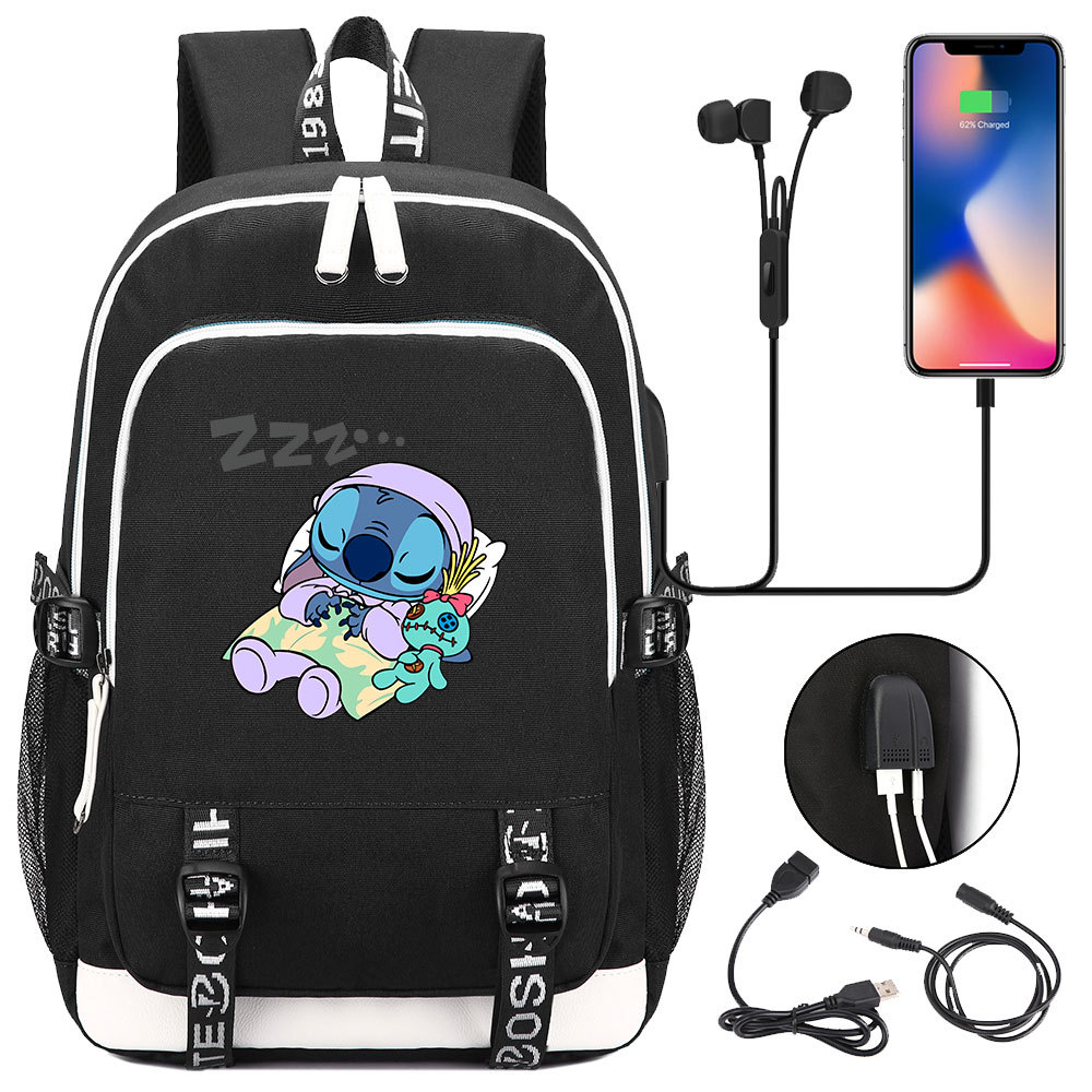Stitching Together Comfort and Style: Double-Sided Backpack with Multi-Pocket Large Capacity and Laptop Protection, USB Charging Cable Connectivity for 15-Inch Laptop - Popular Movie Theme-Mayoulove