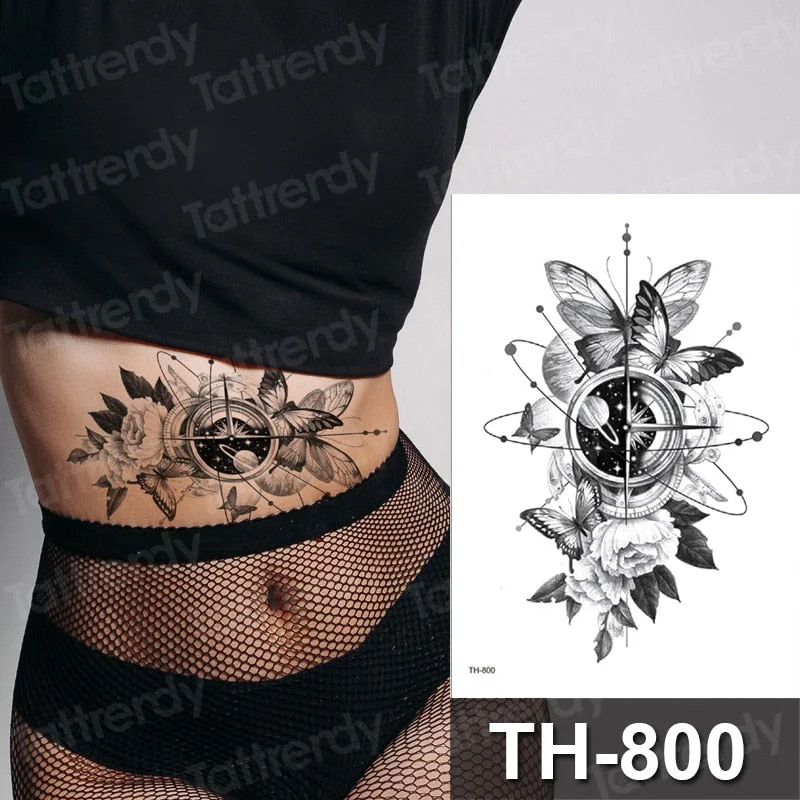 sexy temporary tattoo flower swallow fish tattoo watercolor stretch flower tattoo designs animals waterproof tatoo fake body art