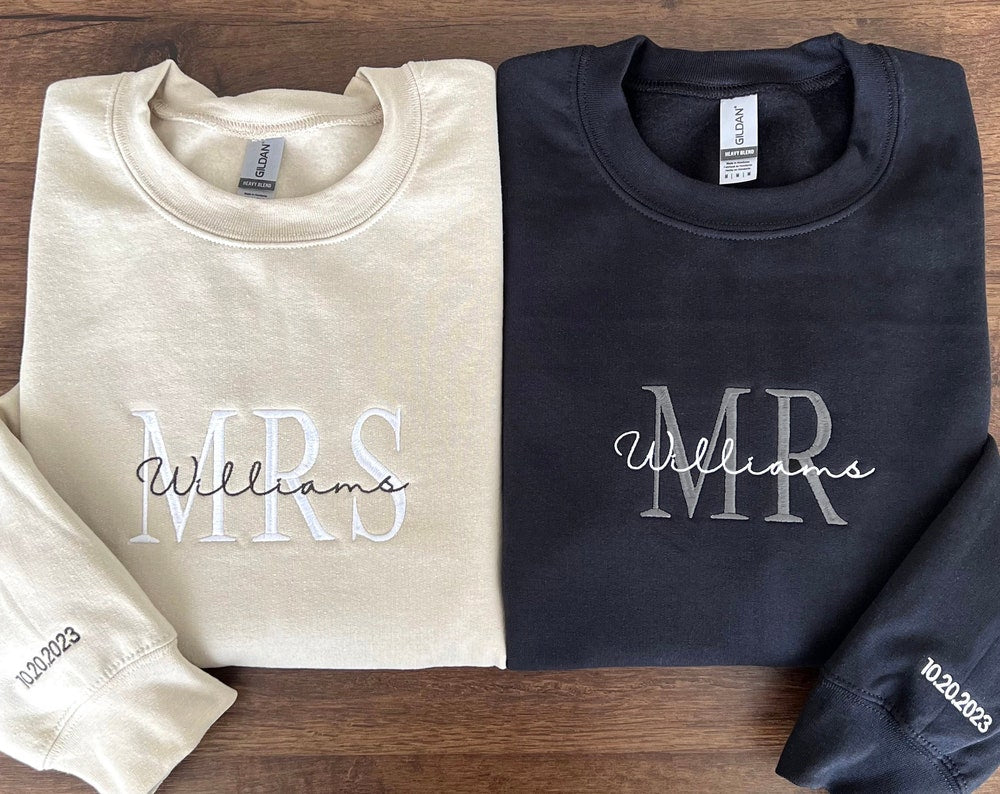 Loveyoufancy Loveyoufancy Custom Mrs. Embroidered Sweatshirt 