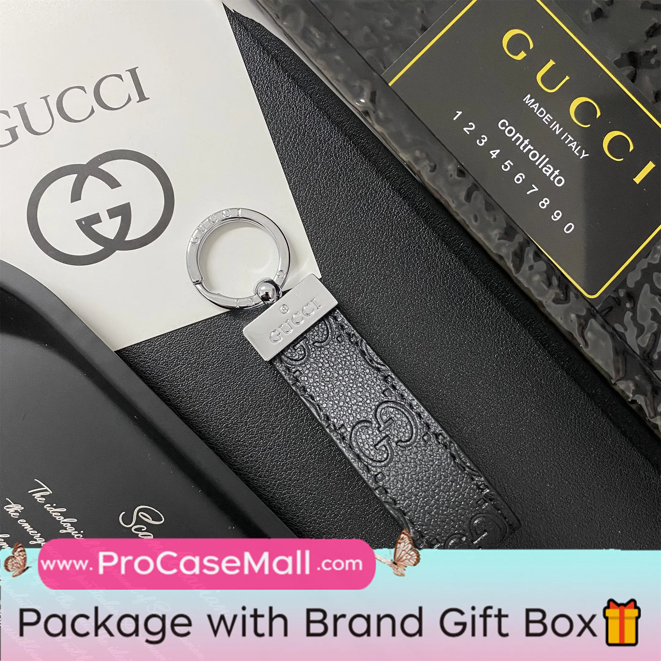 Gucci Keychain Ophidia GG Snake Bee Flower Leather Accessories