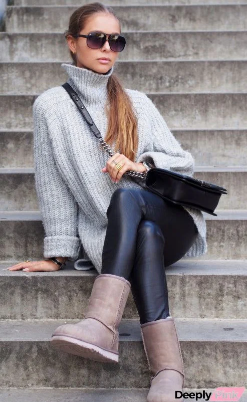 Casual easy turtlenecck sweater knitted sweater