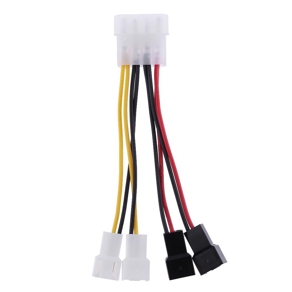 

1pcs 4-Pin Molex to 3-Pin fan Power Cable Adapter Connector 12v*2 / 5v*2, 501 Original