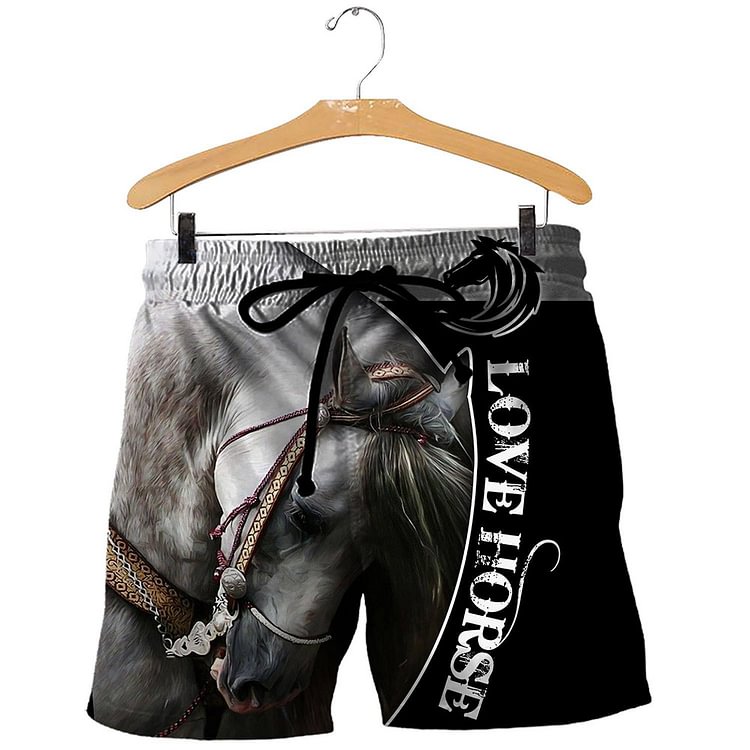 Patchwork Animal Loose Lace-Up Men's Shorts