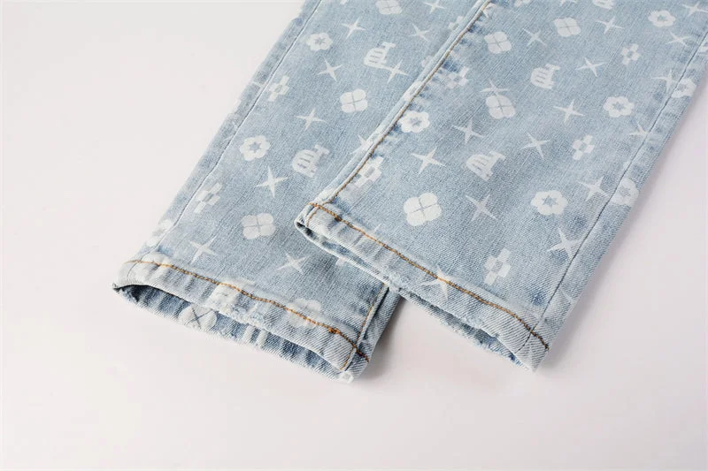 Purple Fashion Jeans 9089