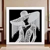 Lady Special Shape Partial Drill Dimond Art Paintings with Plastic Frame 17x17cm