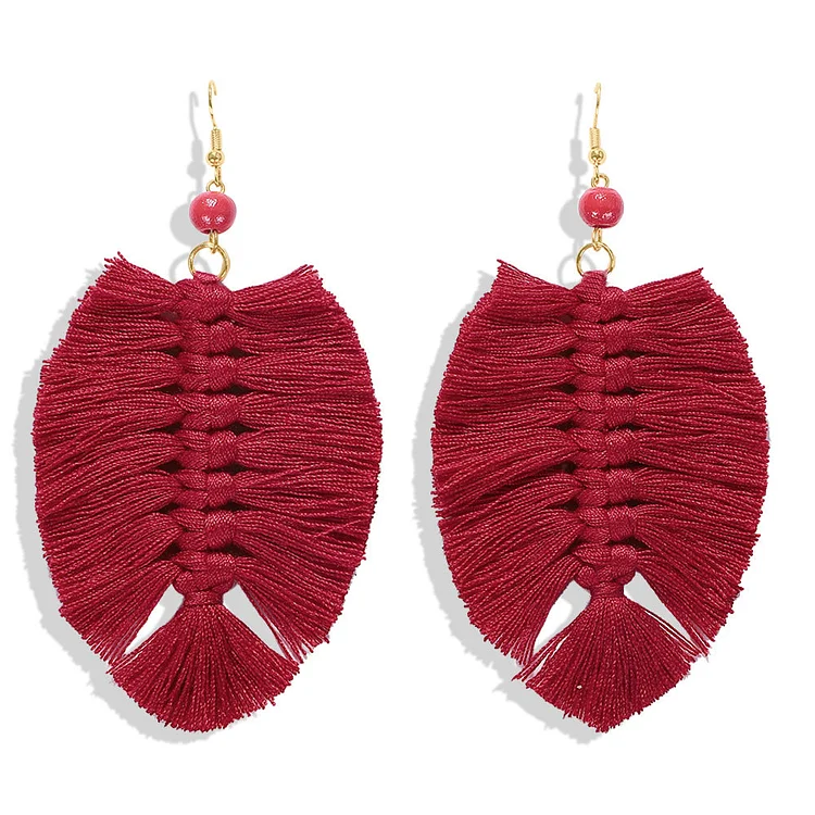 Hand-woven tassel earrings