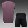 2025/2026 Manchester United Pre-Match Training Gray Purple Vest+Shorts Football1:1 Thai Quality