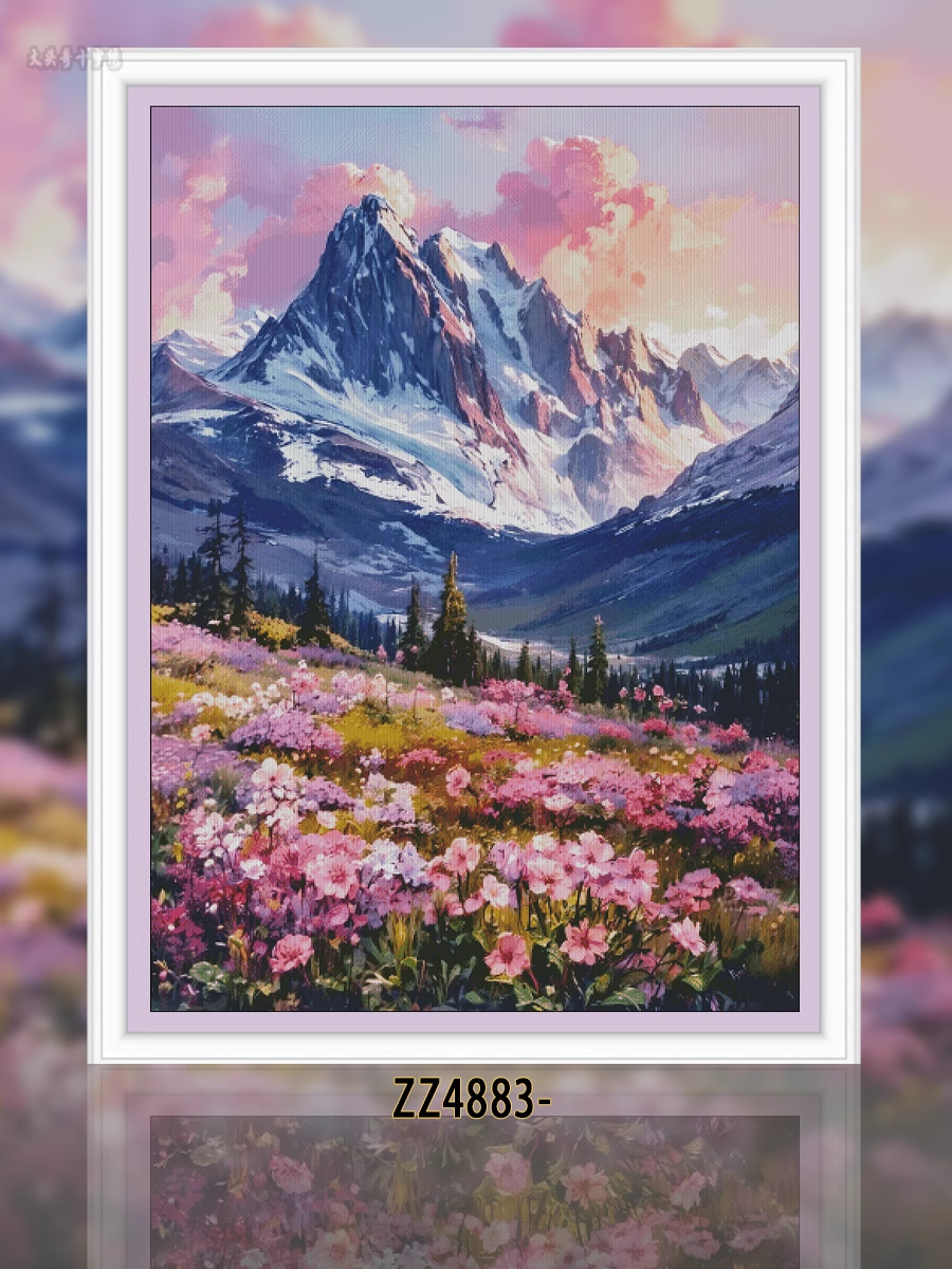 【ZZ4883-Snow Mountain Flower Sea】 Painting Fairy Cross Stitch