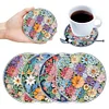 (US Only)4pcs Set DIY Flower Full Drill Diamond Coaster Can Be Washed With Water