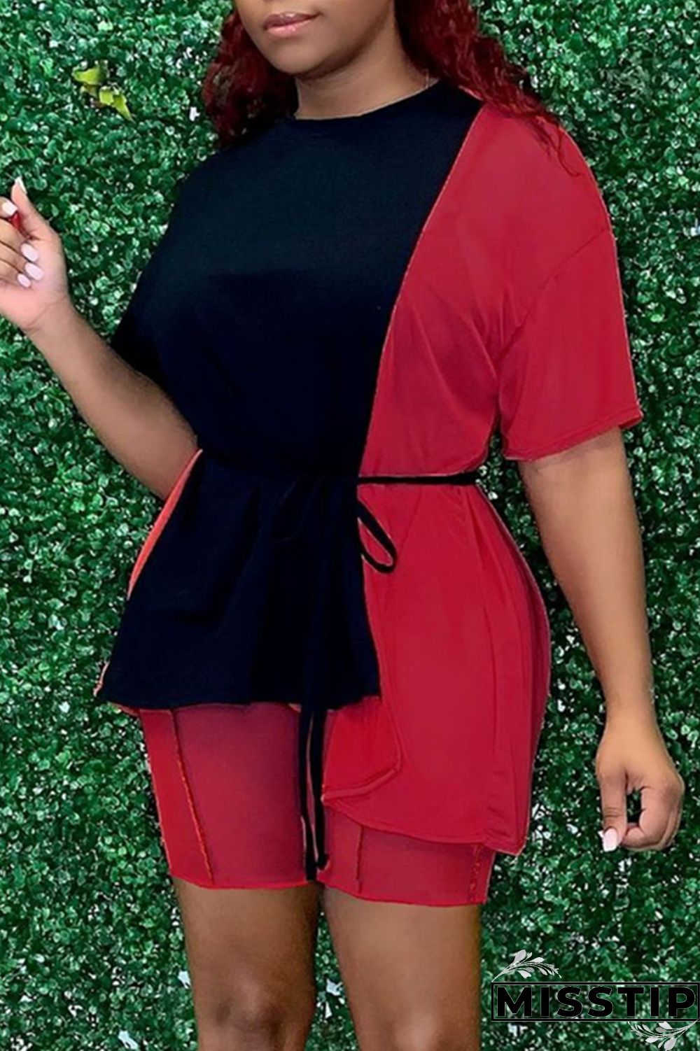 Fluorescent Green Fashion Casual Solid Patchwork O Neck Long Sleeve Two Pieces