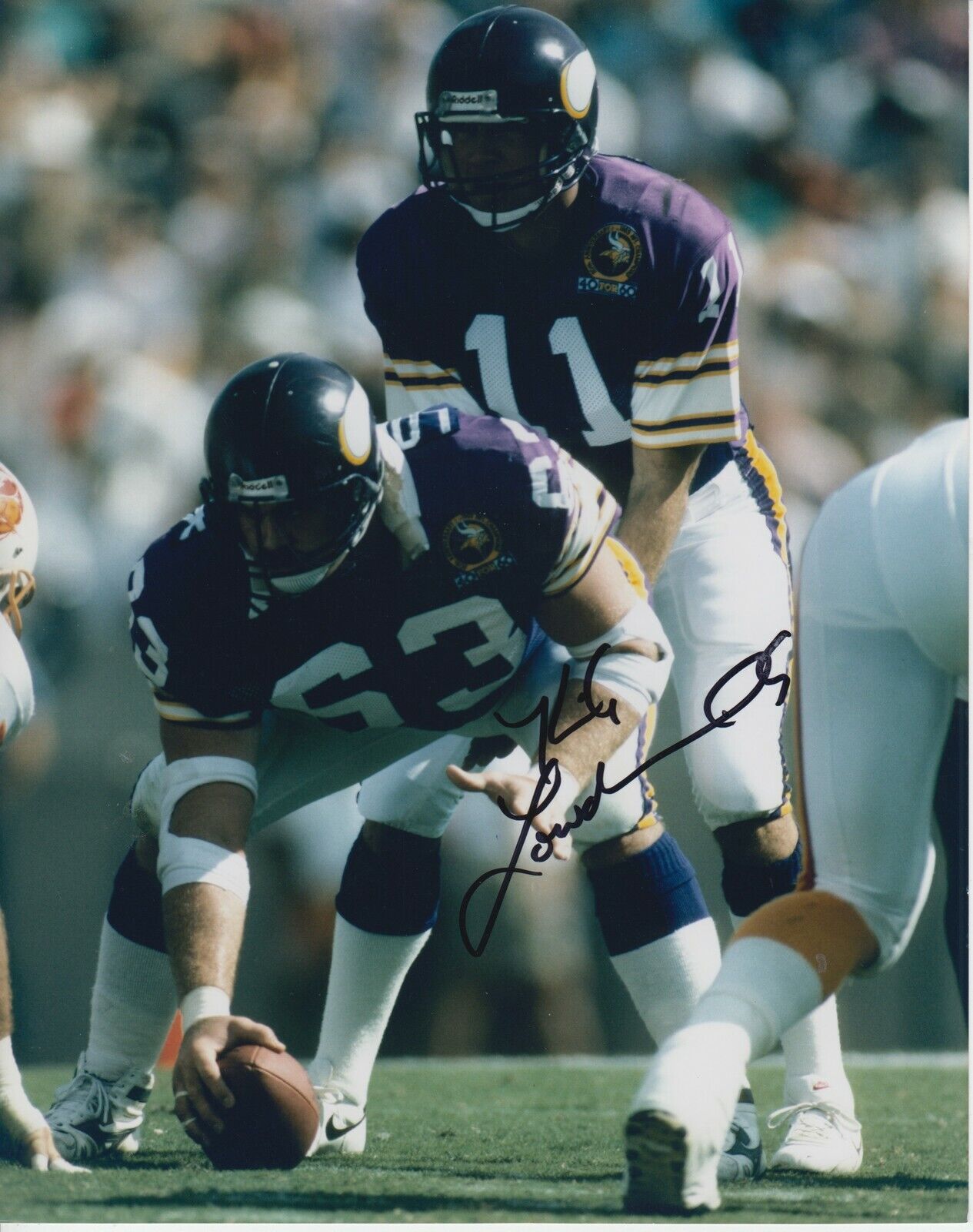 Kirk Lowdermilk #1 8x10 Signed Photo Poster painting w/ COA Minnesota Vikings