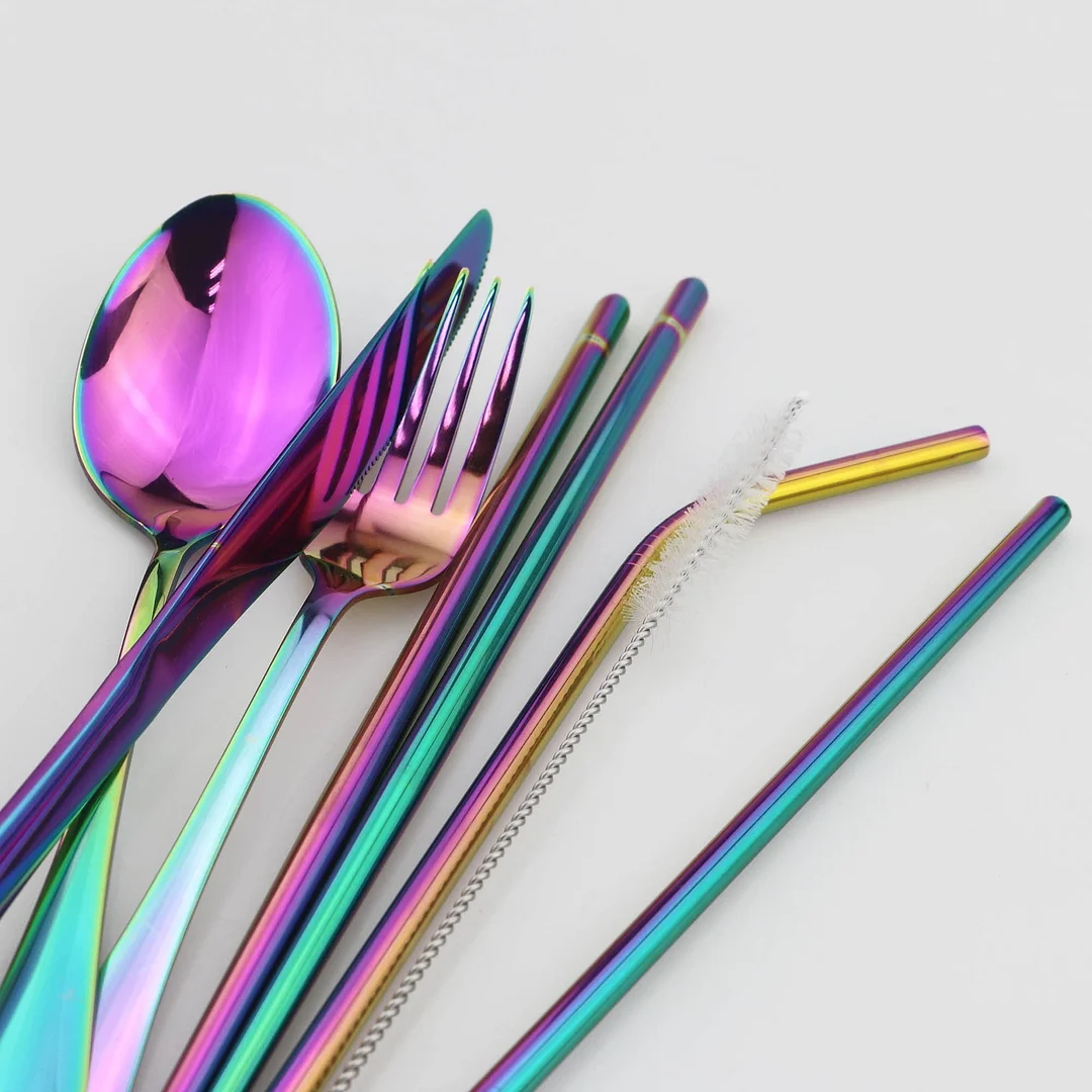 Eco-Friendly Cutlery Set Reusable Flatware with Portable Case