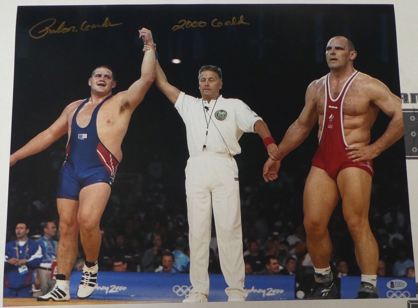 Rulon Gardner Signed 16x20 Photo Poster painting BAS Beckett COA 2000 Olympic USA Wrestling Gold